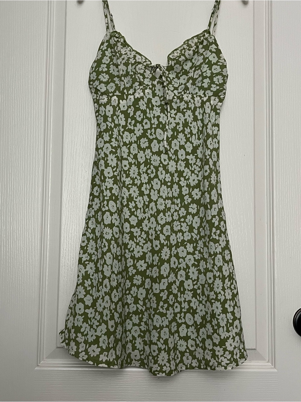 Princess Polly Green Mini Dress with White Floral Print